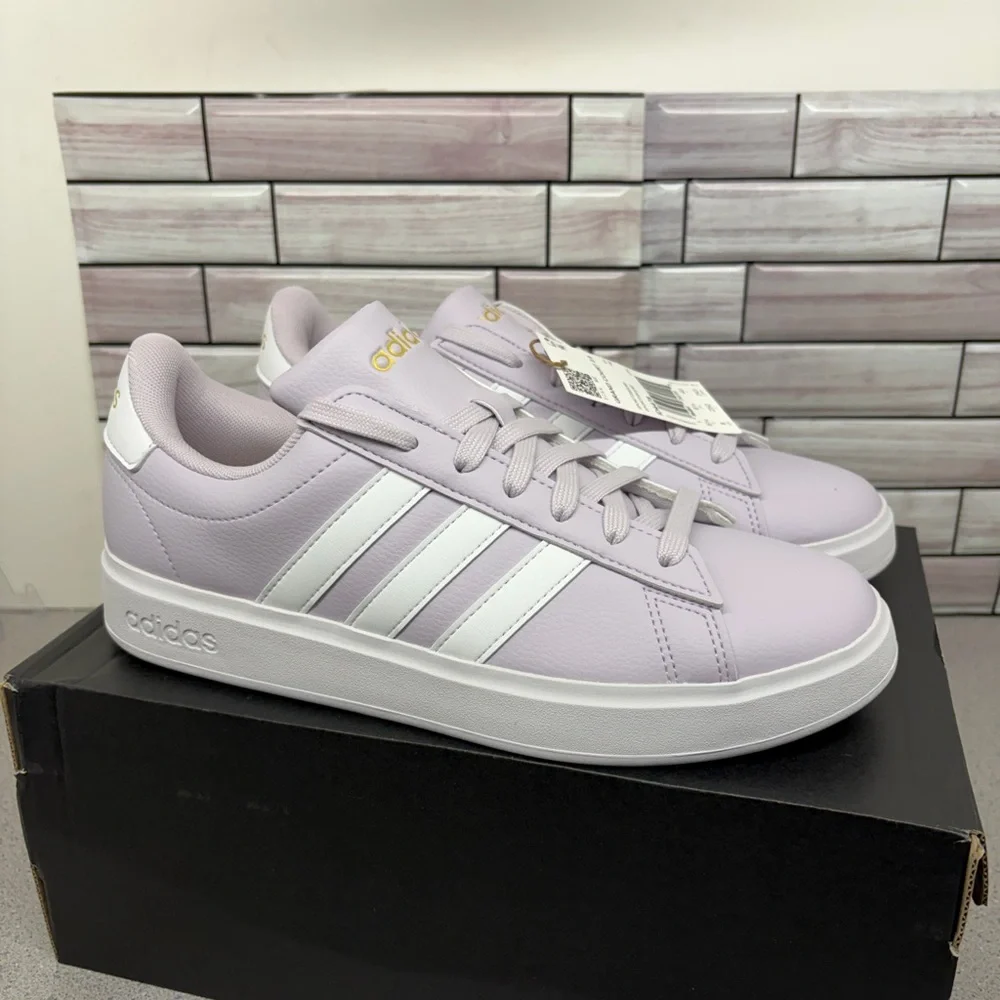 New Adidas Vl Court 2.0 Cloudfoam comfort Purple /White size 8 Women’s - Picture 4 of 9